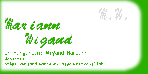 mariann wigand business card